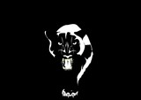 Panther walking from dark. vector Logo design, on black background image