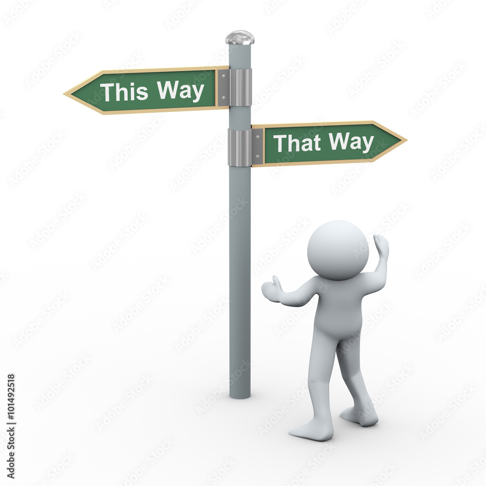 3d confused person about decision 3d confused person about decision