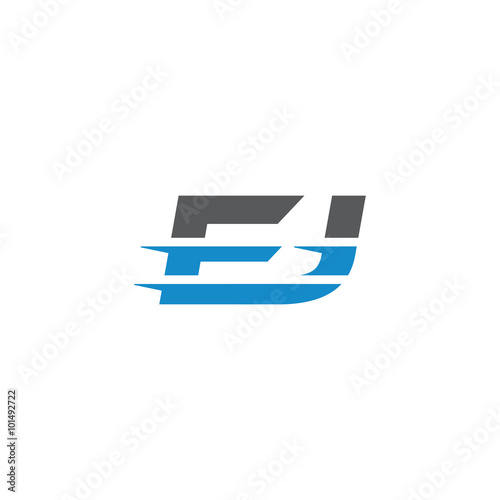 Simple Modern Dynamic Letter Initial Logo ej