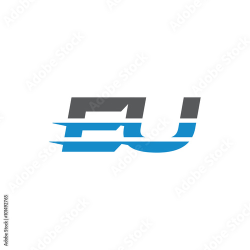 Simple Modern Dynamic Letter Initial Logo eu