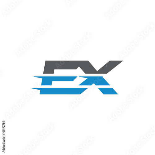 Simple Modern Dynamic Letter Initial Logo ex