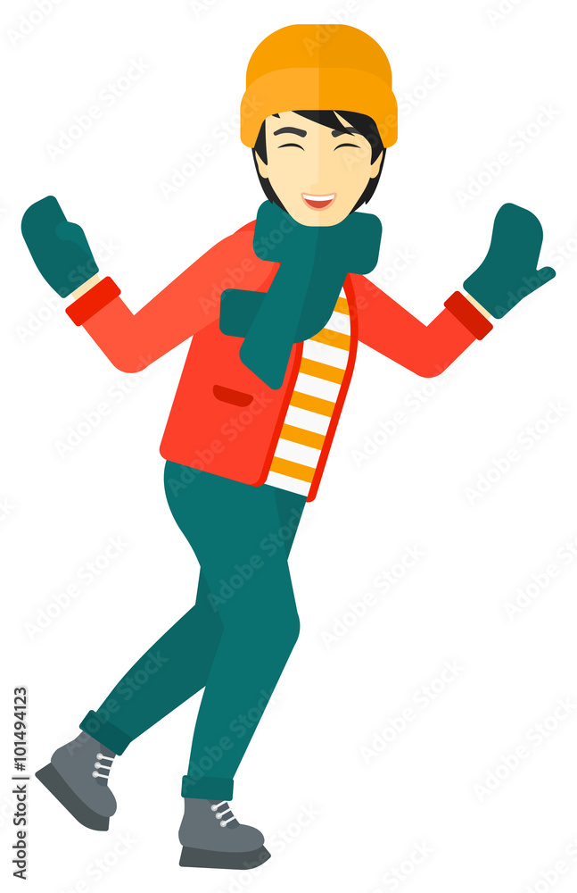 Man ice skating. Man ice skating.