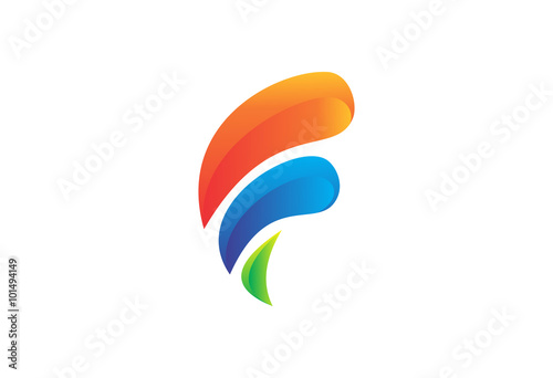Abstract vector shape geometric round ornament logo