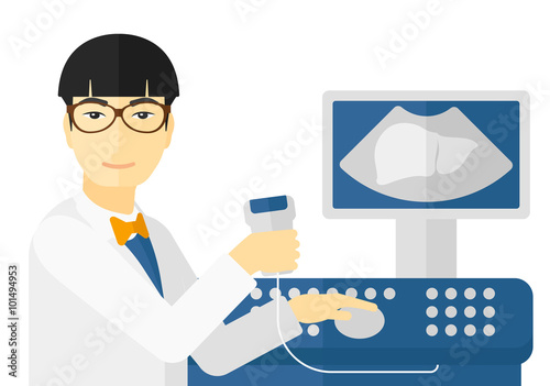 Male ultrasound specialist.