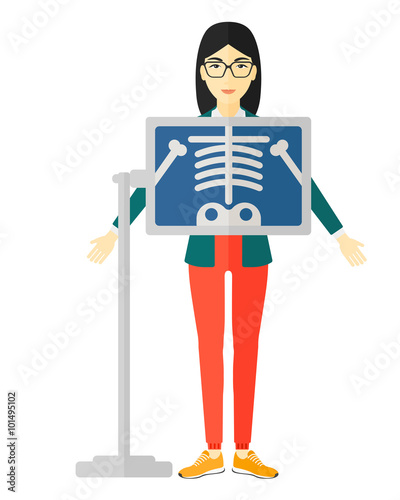 Patient during x-ray procedure.