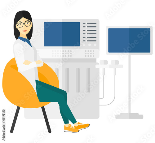 Female ultrasound specialist.