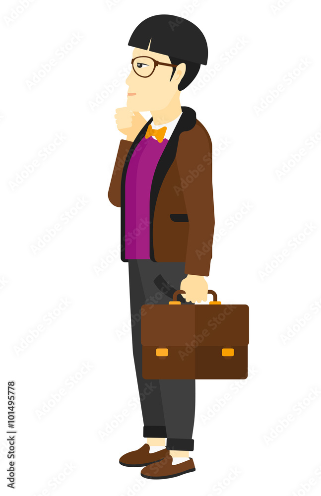 Man looking at departure board.