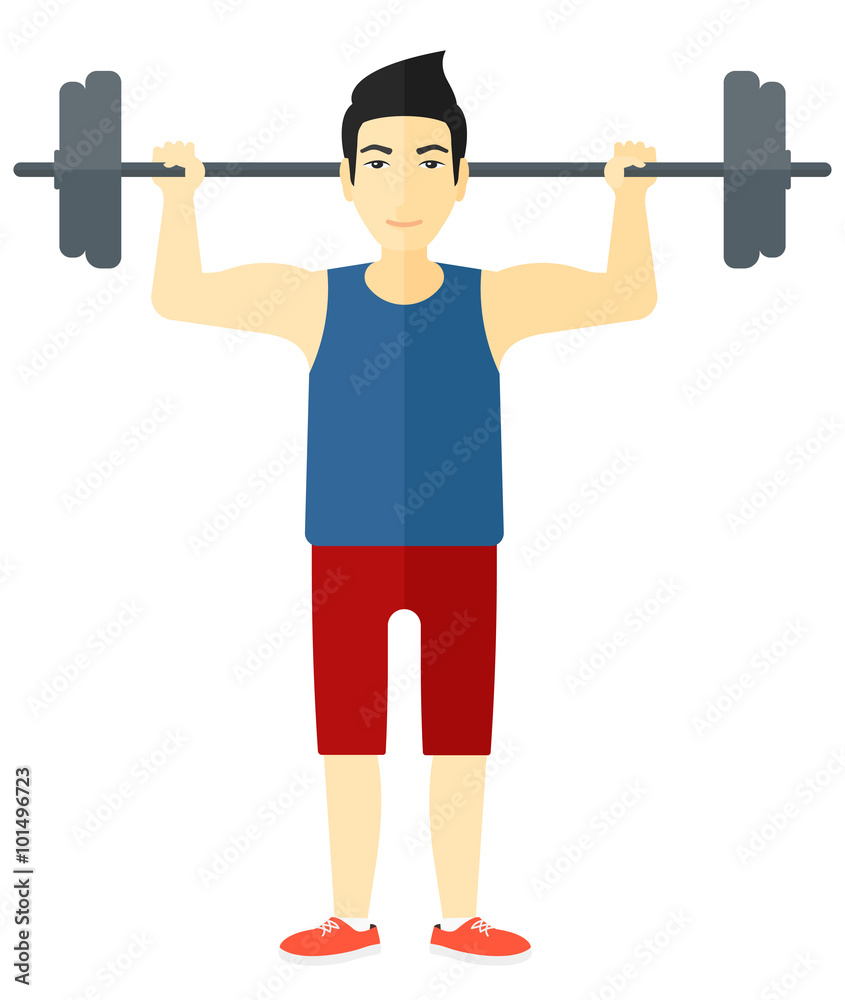Man lifting barbell. Man lifting barbell.