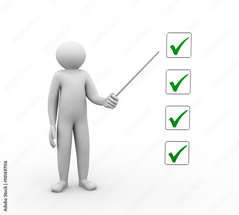3d man with to do list 3d man with to do list