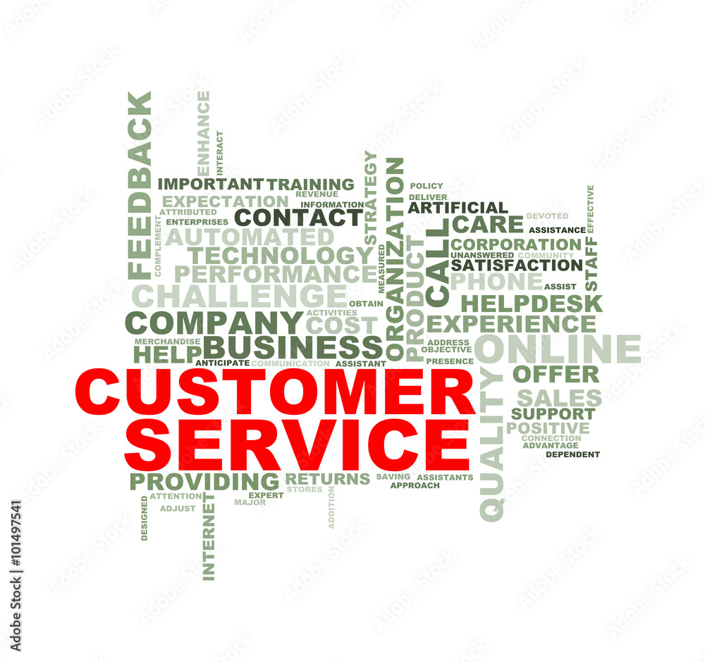 Word tags wordcloud of customer service