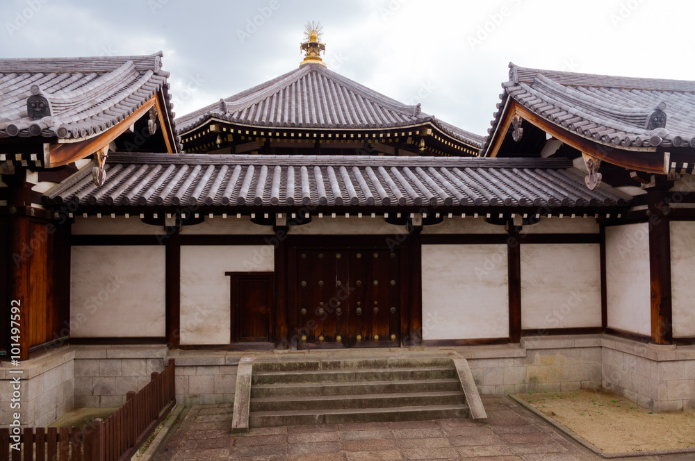Old architecture in Japan.Mud walls, tile
Old architecture in Japan.Mud walls, tile