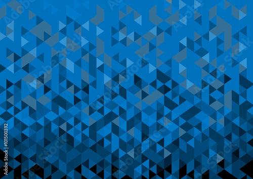 Abstract blue geometric vector background, triangle design.