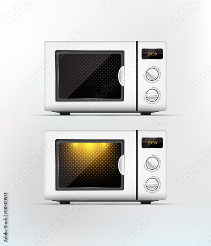 White microwave. Isolated.