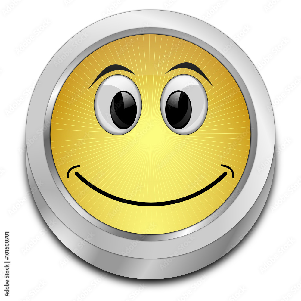 Button with smiling face Button with smiling face