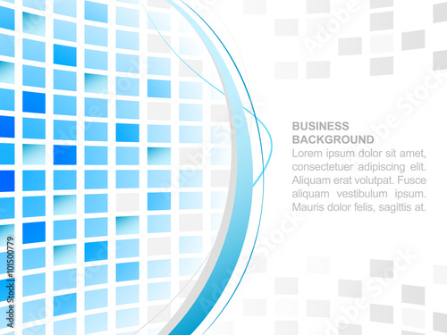 Abstract business background with place for your content, blue square mosaic pattern.