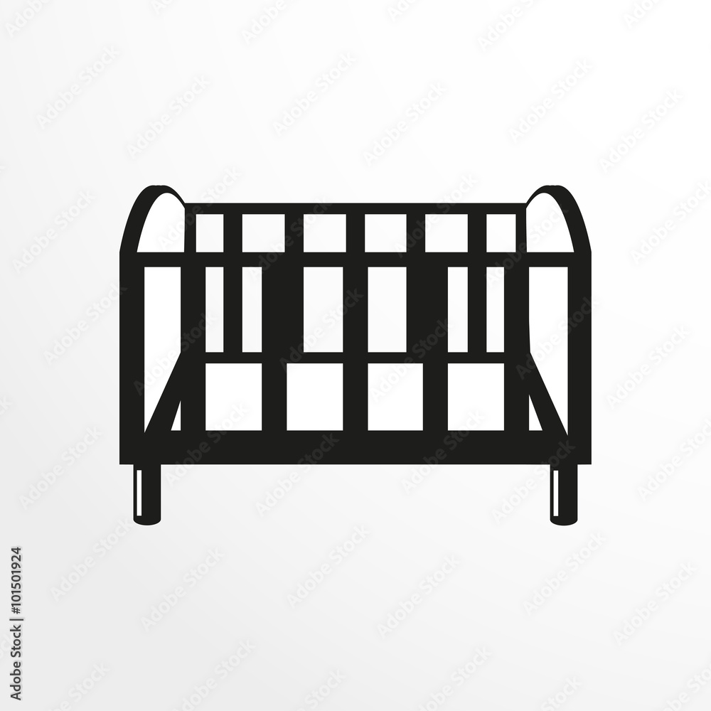 Pieces of furniture. Crib. Vector illustration. Pieces of furniture. Crib. Vector illustration.