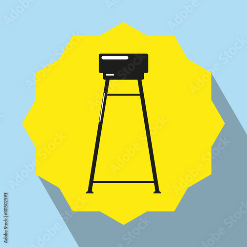 Pieces of furniture. Bar chair. Vector icon.