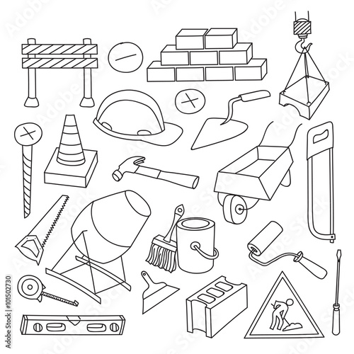 Doodle vektor construction
