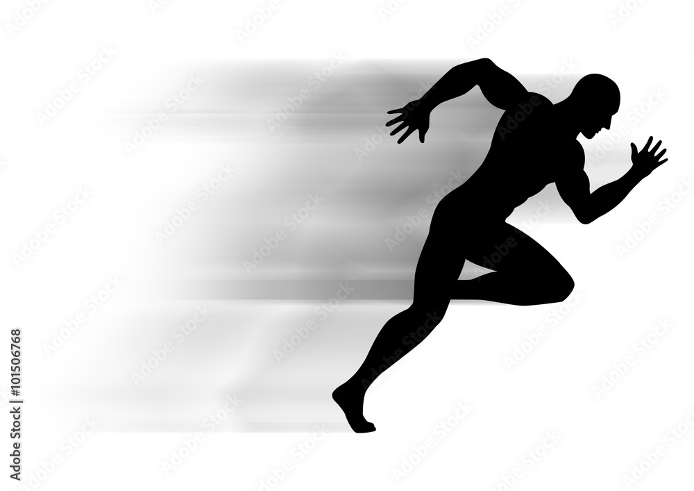 Silhouette illustration of a sprinter