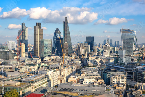 Fototapeta Naklejka Na Ścianę i Meble -  Panoramic view to City of London from St Paul cathedral