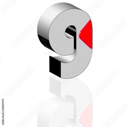 g Strich rot 3d