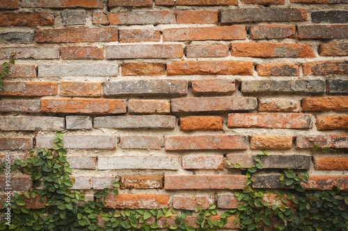 old and vintage red brick wall texture background
