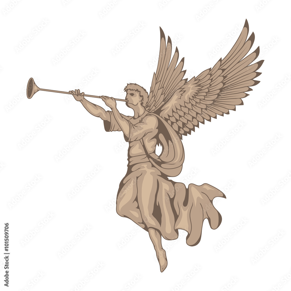 Εκτύπωση καμβά Angel with trumpet