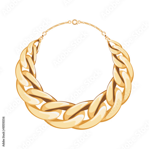 Chunky chain golden metallic necklace or bracelet.