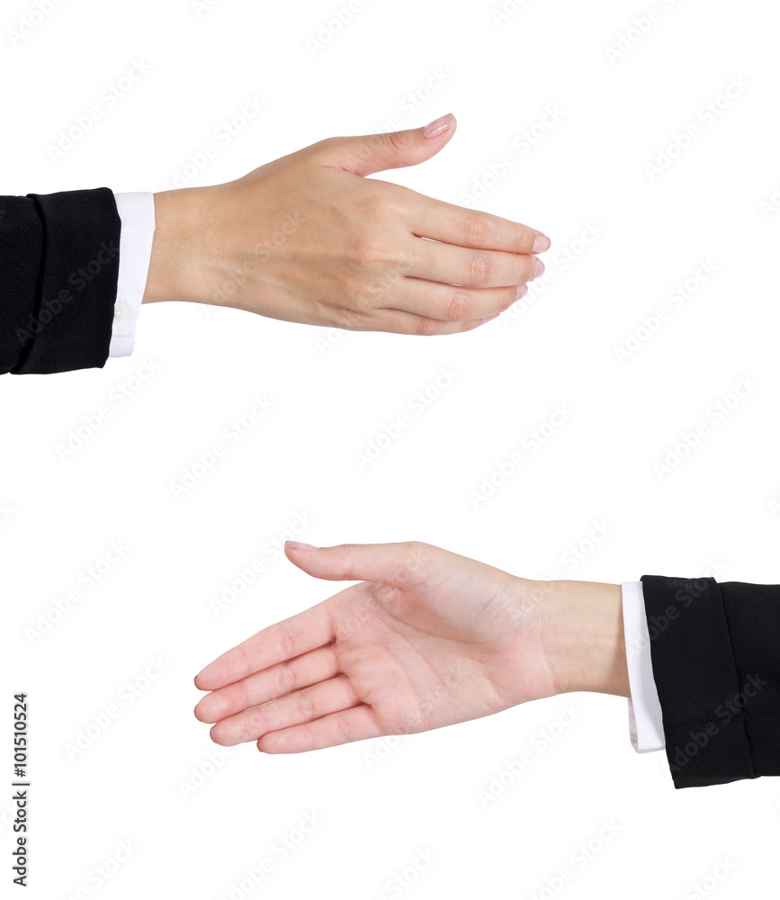 woman's handshake.