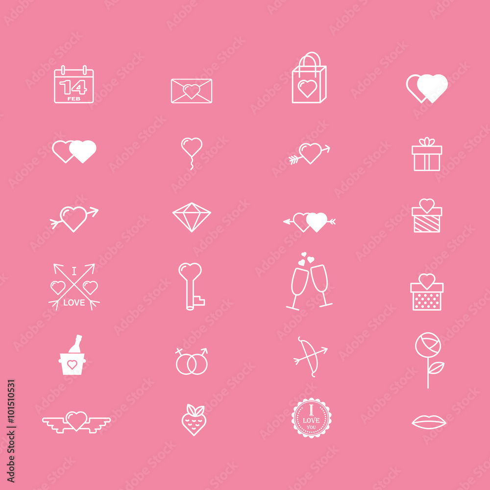 Valentine's day icon symbols. Template of Valentine's day poster