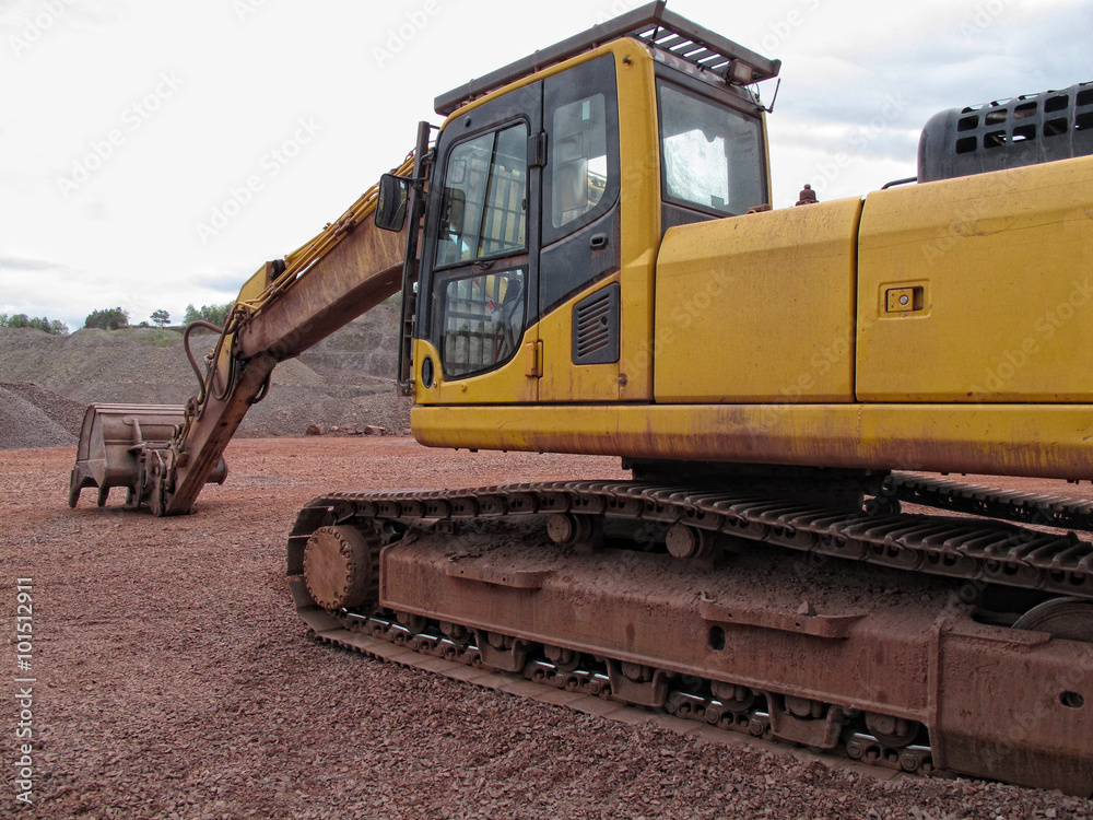 earth mover in a Porphyry rock quarry