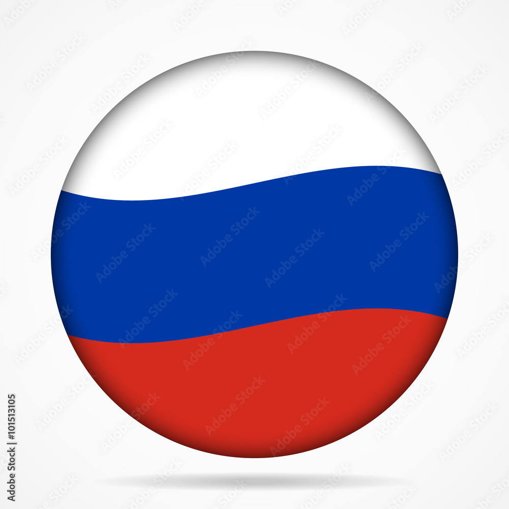 button with waving flag of Russia button with waving flag of Russia