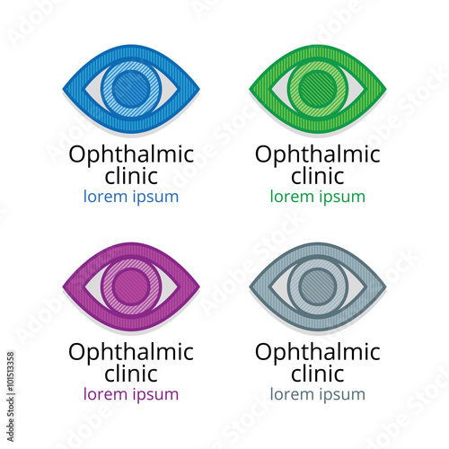 Logo for ophthalmic clinic. Set. Ophthalmology