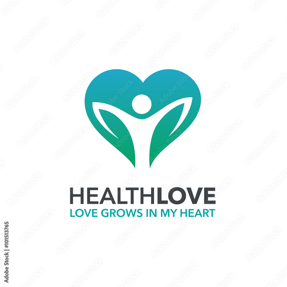 Abstract Colorful People and Heart Shape Icon Logo Abstract Colorful People and Heart Shape Icon Logo