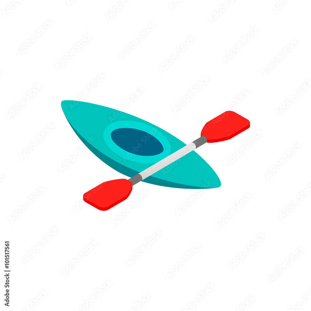 Single kayak isometric 3d icon Single kayak isometric 3d icon
