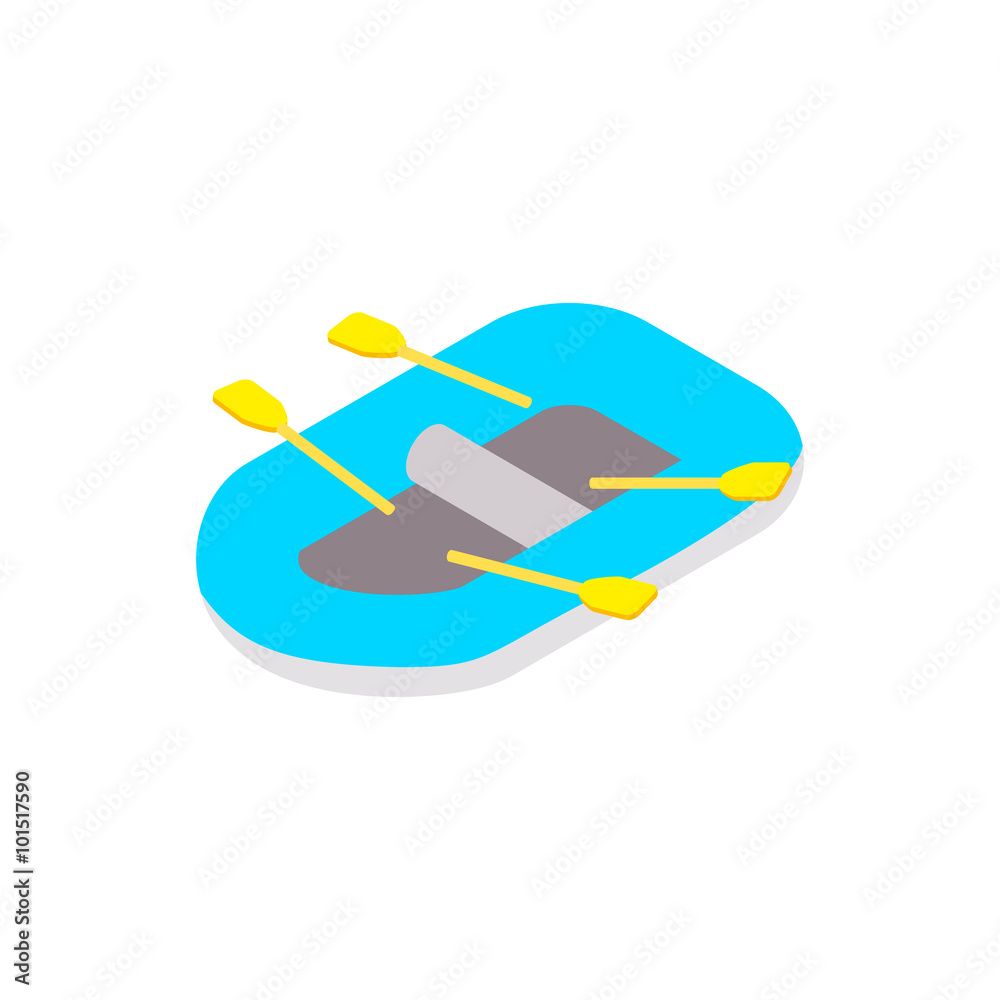 Rubber boat isometric 3d icon Rubber boat isometric 3d icon