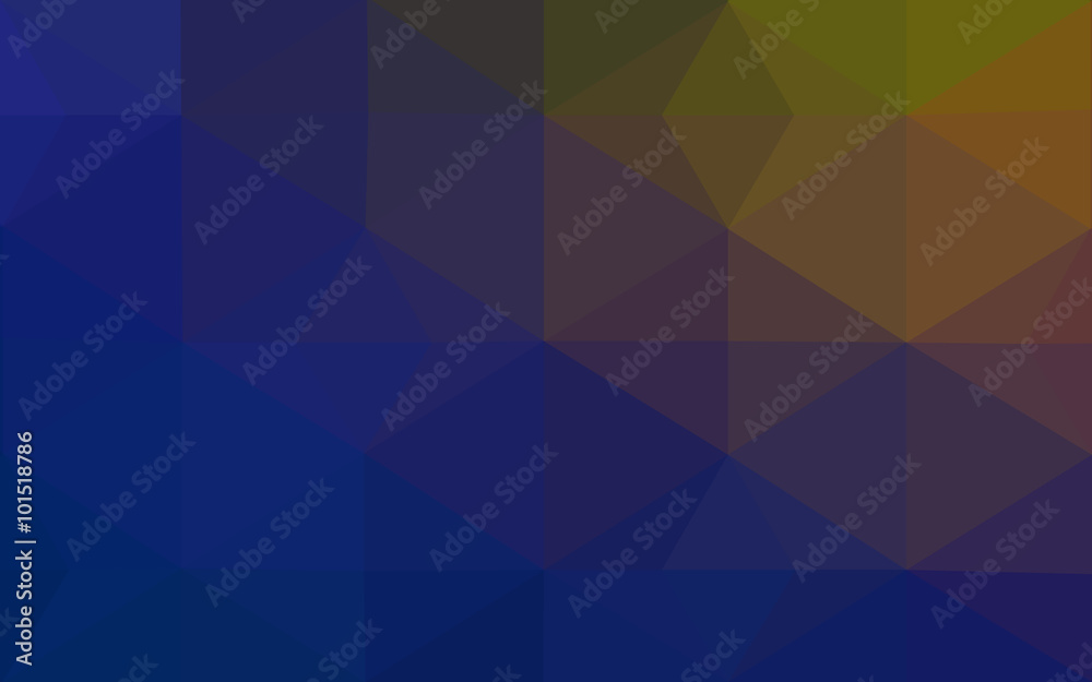 Obraz premium Multicolor dark blue, yellow, orange polygonal design pattern, which consist of triangles and gradient in origami style.