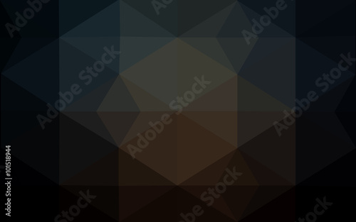 Multicolor dark blue, yellow, orange polygonal design pattern, which consist of triangles and gradient in origami style.