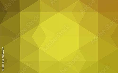 Multicolor green, yellow, orange polygonal design pattern, which consist of triangles and gradient in origami style.