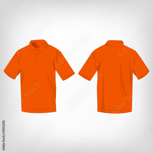 Orange polo shirt isolated vector
