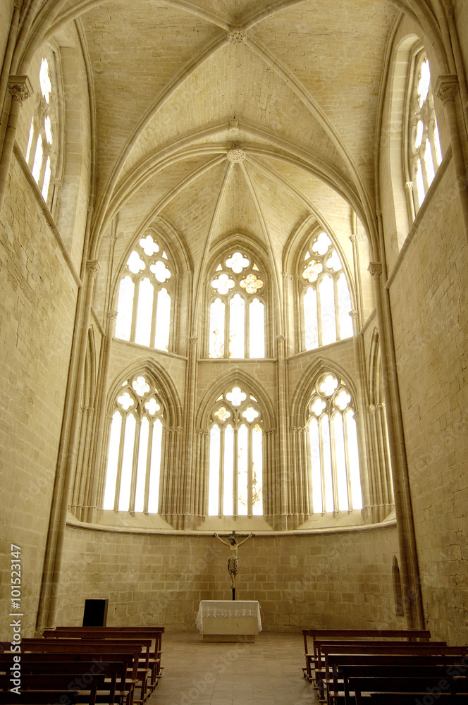 Inside the Cistercian Abbey of Cañas, La Rioja, Spain