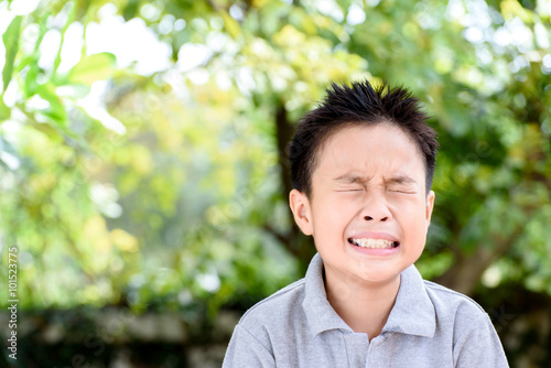 Boy crying and tears