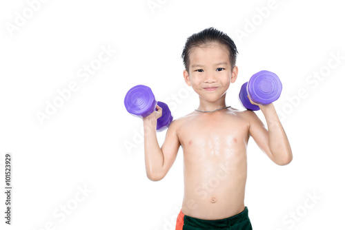 Man arm and dumbbell