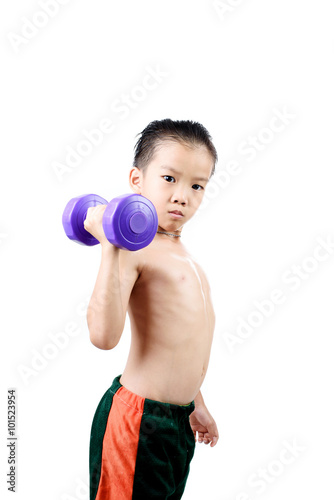 Man arm and dumbbell