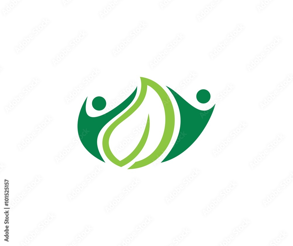Fototapeta premium Leaf people logo