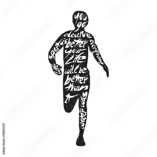 Typography lettering runner