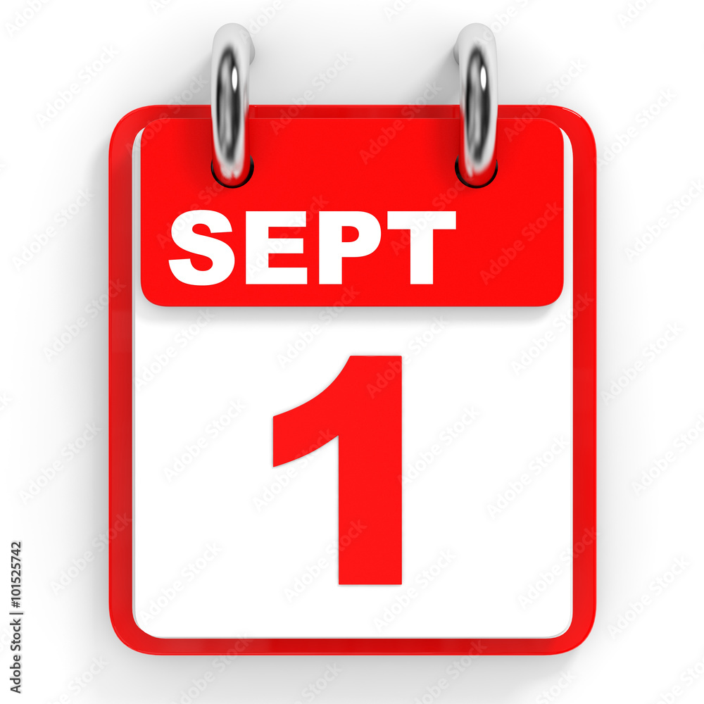 Calendar on white background. 1 September. Calendar on white background. 1 September.
