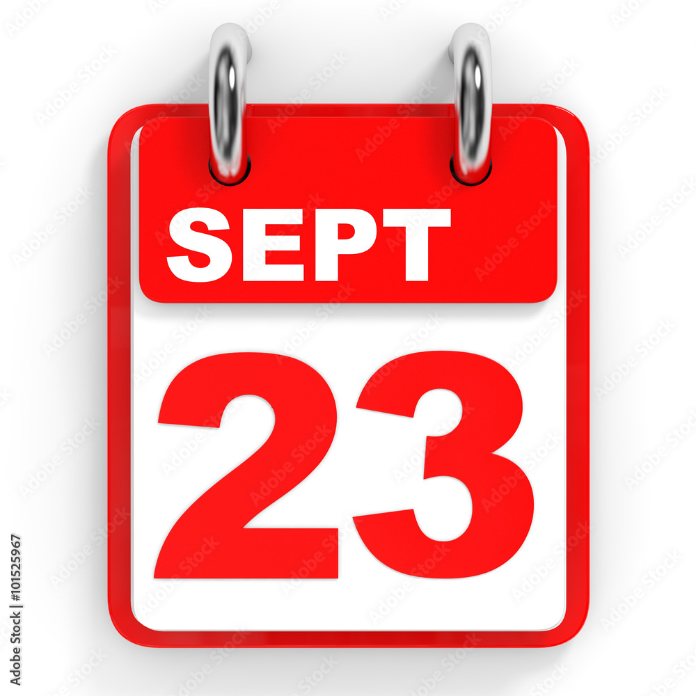 Calendar on white background. 23 September. Calendar on white background. 23 September.