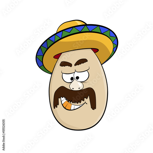 Cartoon Egg Face Character