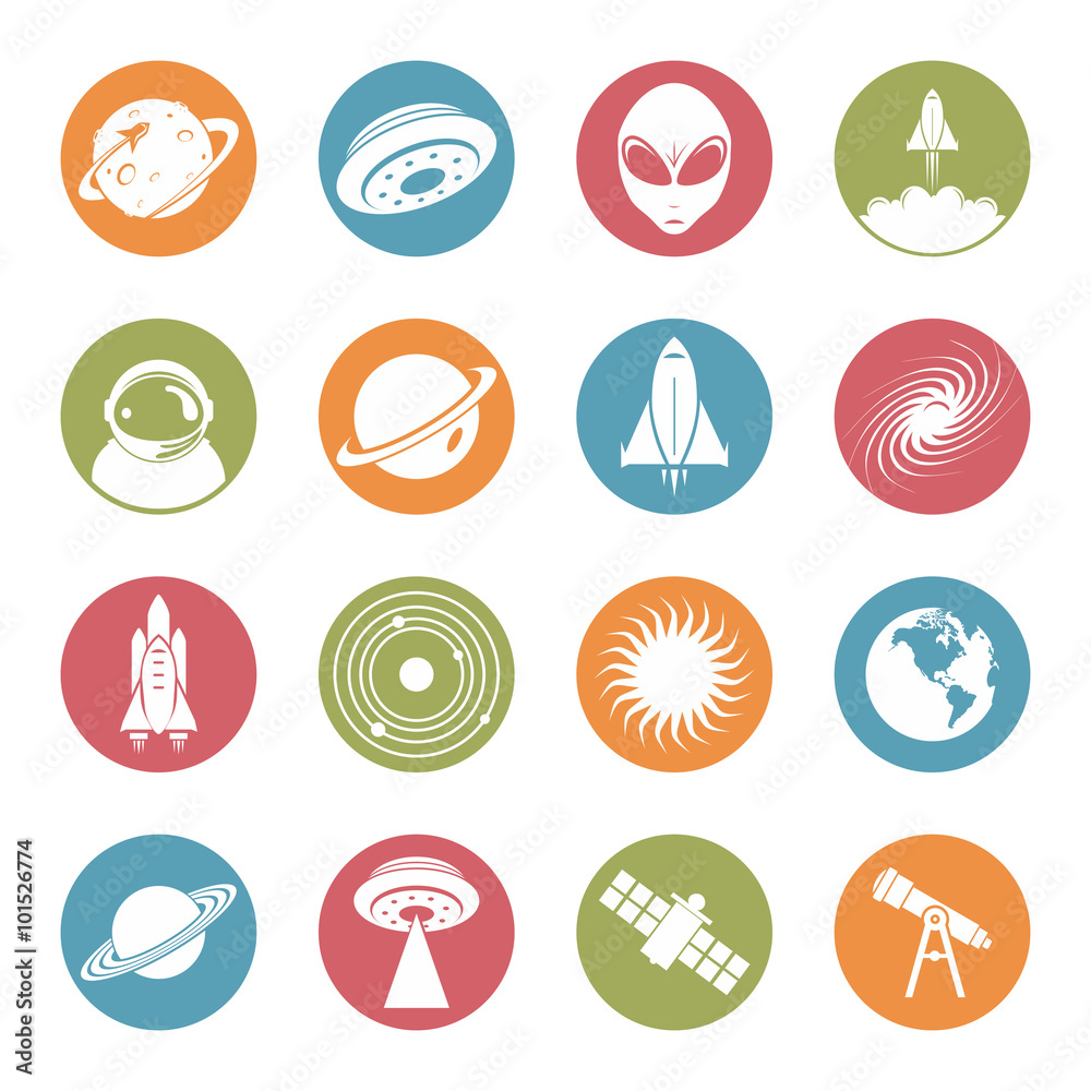 Space - Aerospace Technology Circle Colorful Icon